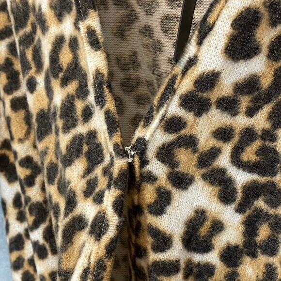19 COOPER Women's Brown Overflow Leopard Print Surplice Wide Leg Jumpsuit SZ M - Picture 8 of 14